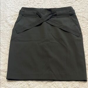 Banana Republic Army Green Tie Front Pencil Skirt